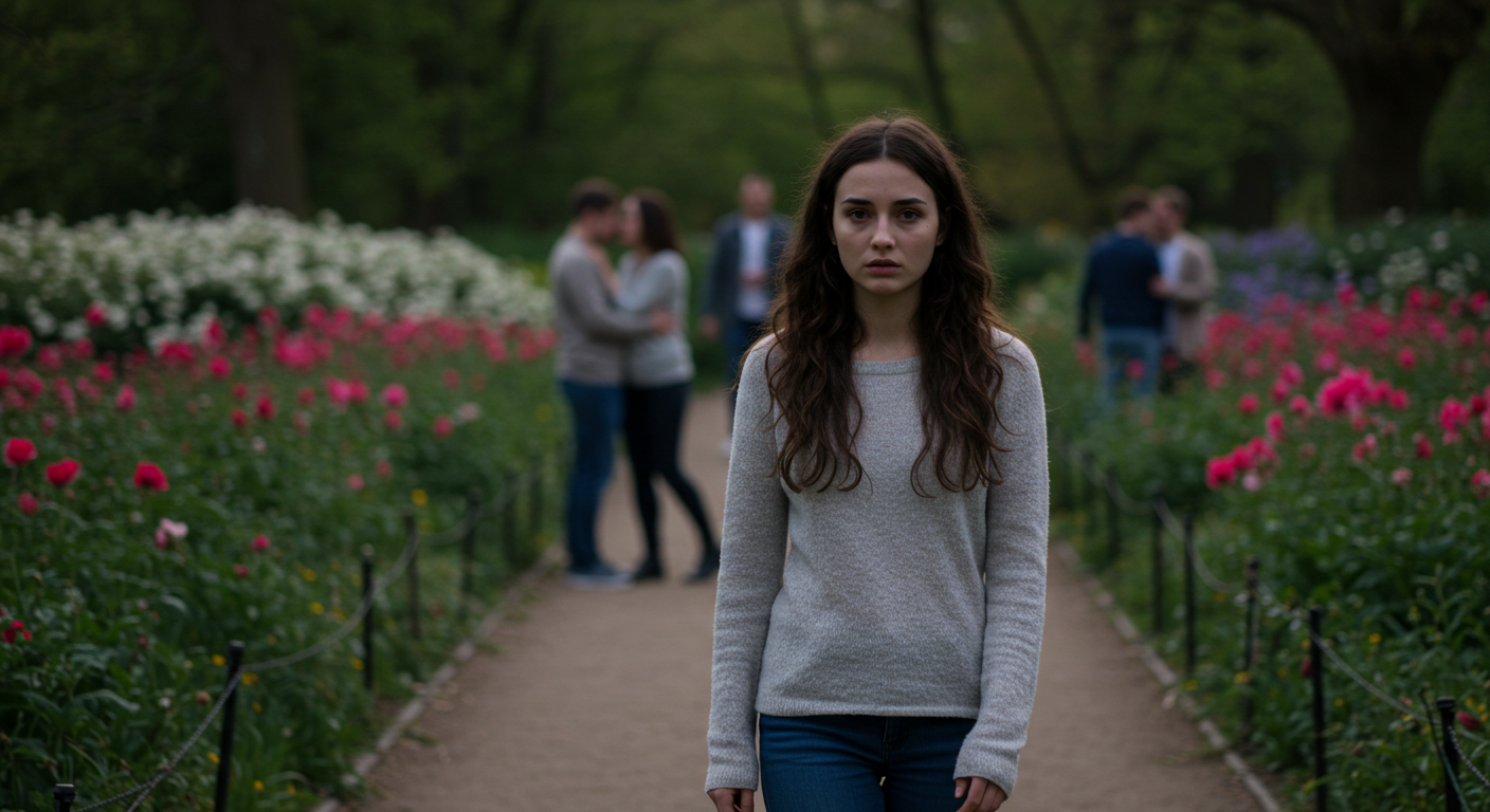 mulher indo embora sozinha