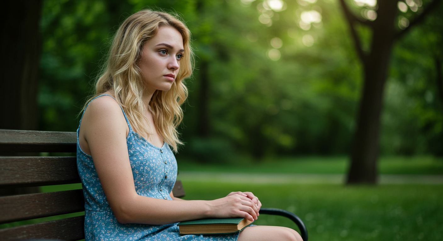 Mulher com medo de ficar sozinha